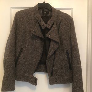H&M tweed moto jacket